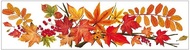 Decorative Window Cling – Bright red Leaves with rowan Berries and an orange background