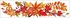 Decorative Window Cling – Bright red Leaves with rowan Berries and an orange background