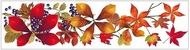Decorative Window Cling – Leaves with a large Flower and small dark Berries
