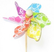 Pinwheel 9 cm+ stick, multicolour