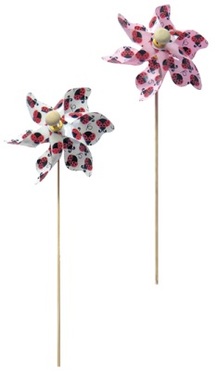 Pinwheel with Ladybirds, 9 cm + Stick