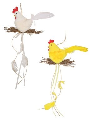 Hanging Plush Hen with Nest 25 cm