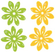 Flower 5 cm with Double-sided Sticker, 4 pcs Bag