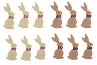 Rabbit 7 cm with Double-sided Sticker, 6 pcs Bag