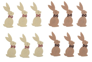 Rabbit 7 cm with Double-sided Sticker, 6 pcs Bag