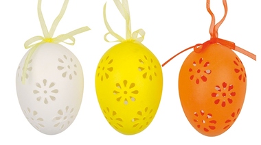 Hanging Plastic Eggs 6 cm, 3 pcs in Bag