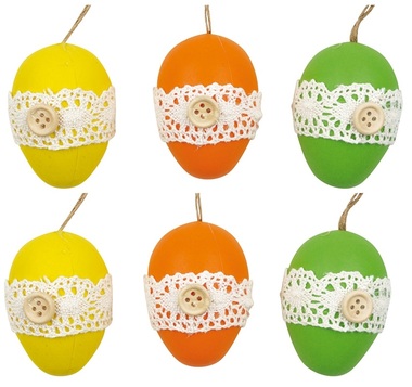 Hanging Plastic Eggs 6 cm, 6 pcs in Bag