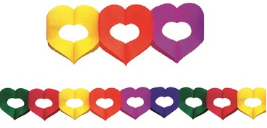 Paper Garland 400x15x20 cm  -Multicolour Heart
