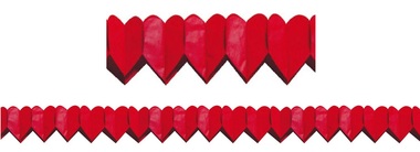 Paper Garland 300x8x8 cm - Small Red Hearts