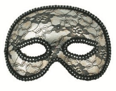 Masquerade Mask 19 cm Silver w/Lace