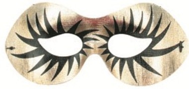 Masquerade Mask 19 cm Golden w/Eyelashes