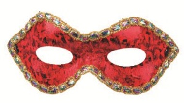Masquerade Mask 19 cm Red holographic