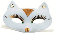Masquerade Mask 23 cm White Cat