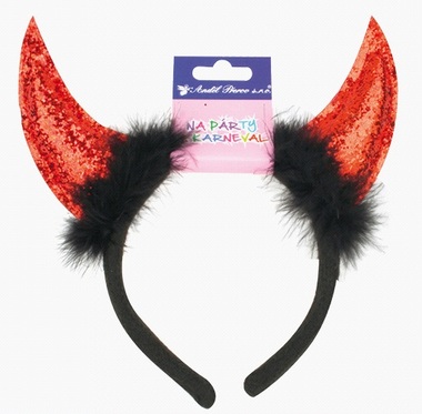 Headband with Devil Horns (Red)