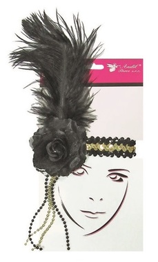Headband w/Black Feather,for Party