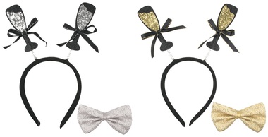 Set of Headband and Gold Bow 12 cm