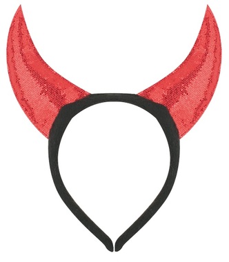 Headband with Devil Horns (Red glittering)