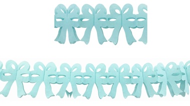 Paper Garland 300x20x18 cm -Light Blue Bows