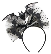 Halloween bat headband silver