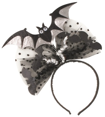 Halloween Bat Headband Silver