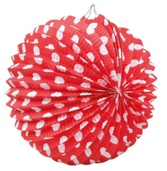 Lantern Red with White Dots 23 cm
