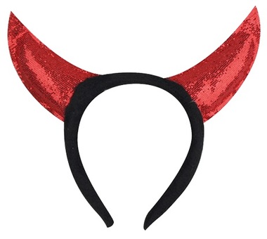 Headband with Devil Horns (Red glittering)