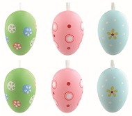 9324 Sada velikonočn&iacute;ch plastov&yacute;ch vajec malovan&aacute; Barevn&aacute; 6 cm na zavě&scaron;en&iacute;, 6 ks v s&aacute;čku-1