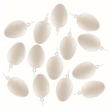 Set of Easter plastic Eggs White 6 cm for hanging, 12 pcs in a bag