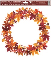 Self-Adhering Window Decoration 30x30 cm,Autumn Wreath