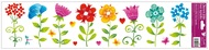 Decorative Window Cling – Colorful Flowers in Blue, Pink and Turquoise