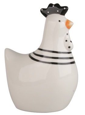 Ceramic Standing Rooster with Black Details10 x 6.5 x 13 cm