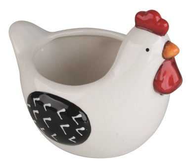 Ceramic Hen with Flower Pot 14.5 x 11 x 11 cm