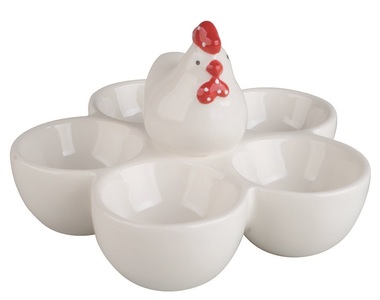 Ceramic Holder with Rooster for 5 eggs 15 x 9 cm