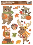 Self-Adhering Window Decoration 42x30 cm, Autumn Animals