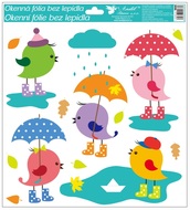 Decorative Window Cling – Birds with Umbrellas