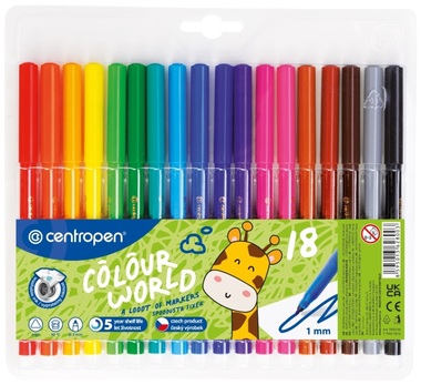 Washable markers (pens), 18 pcs, CENTROPEN