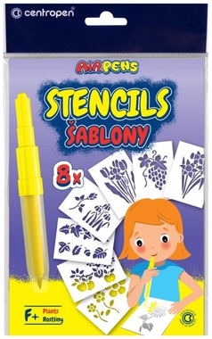 Stencils A5, 8 pcs, Flowers, CENTROPEN