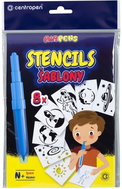 Stencils A5, Space, 8 pcs, CENTROPEN