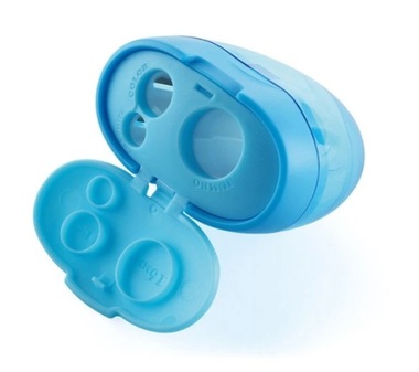 Plastic sharpener 8 + 11 + 16 mm with container – for pencils and crayons