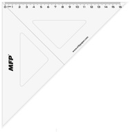 Triangular ruler with line,45°, clear