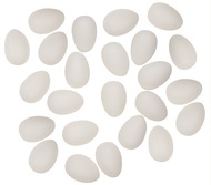 Plain white Plastic Eggs 4 cm, 24 pcs in Polybag