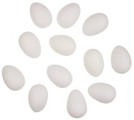 Plain white Plastic Eggs 6 cm, 12 pcs in Polybag