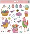 Decorative Window Cling – Chickens with tulips and painted Easter Eggs