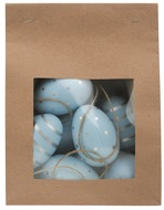 Hanging Blue Plastic Eggs 6 cm, 9 pcs in Craft bag