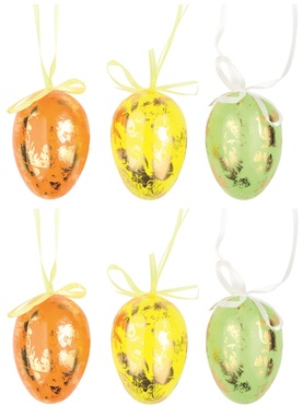 Hanging Plastic Eggs 4 cm, 12 pcs in polybag 