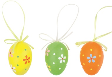 Hanging Plastic Eggs 4 cm, 12 pcs in Polybag