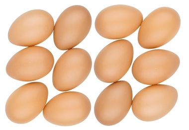 Plastic Brown Eggs 6 cm, 12 pcs in Bag