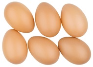 9992 Vajíčka plastová 8 cm bez šňůrky, 6 ks v sáčku, hnědá-1
