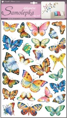 Wall Sticker 48x29 cm, Butterflies (color)
