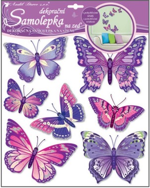 Wall Sticker 3D Butterflies 30,5x30,5 cm Purple